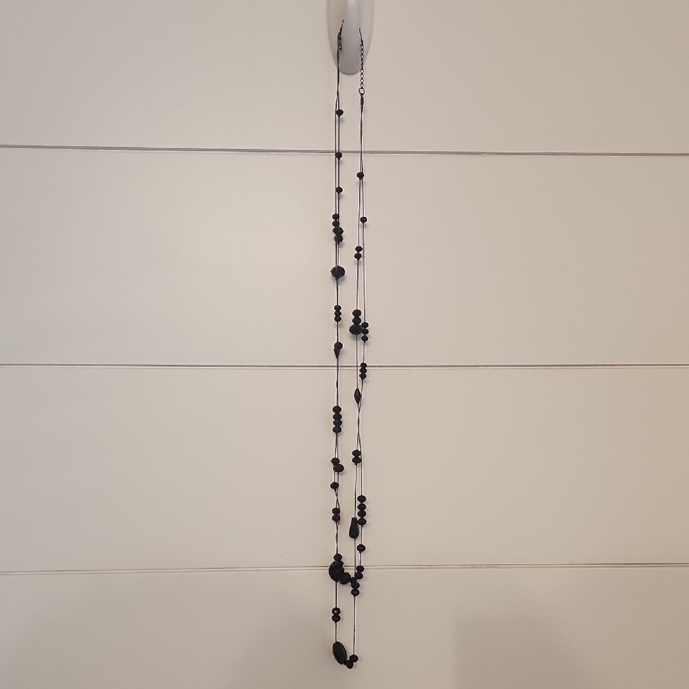 Chic Black Beaded Necklace